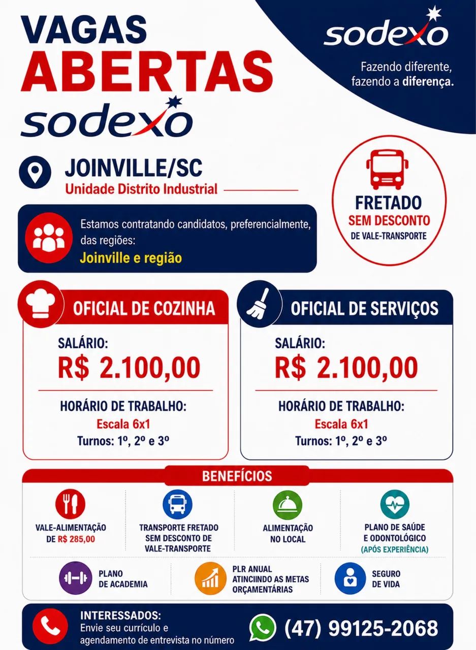 Vaga para cozinha 