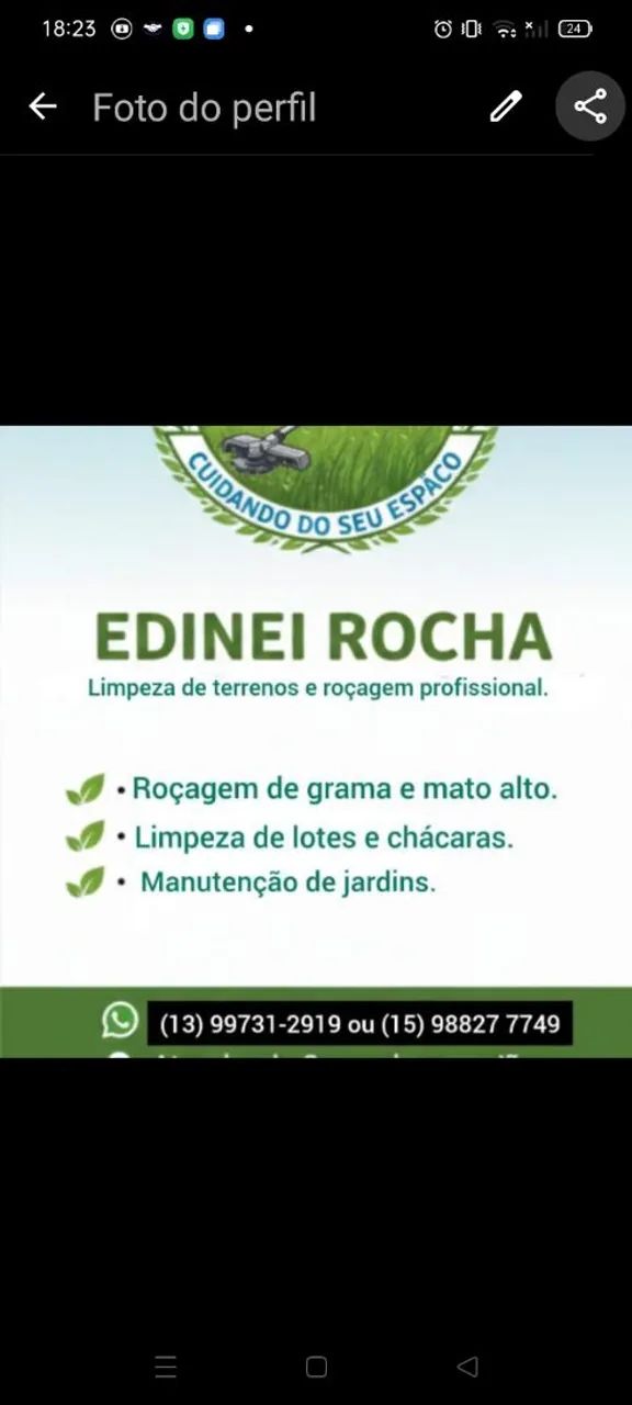 Limpeza de terreno quintal espaços e area verde!