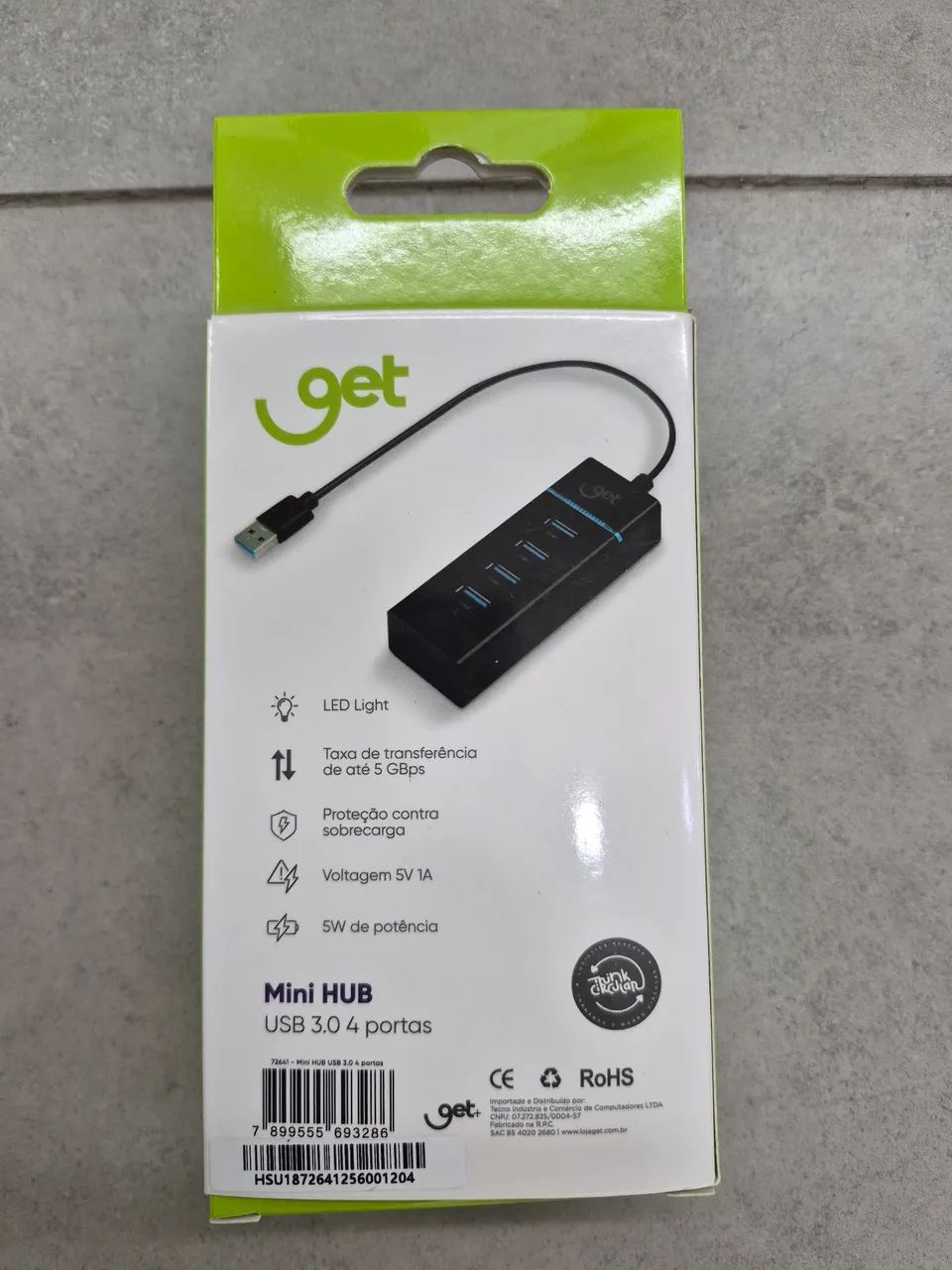 Mini HUB USB 3.0 com 04 Portas Get - Foto 2