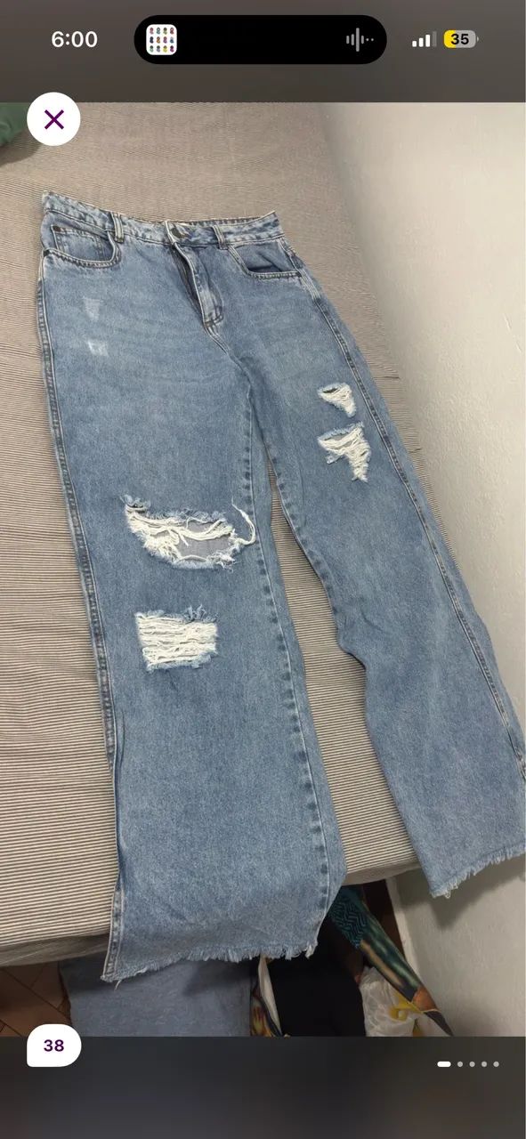 calça jeans destroyed liritty 38