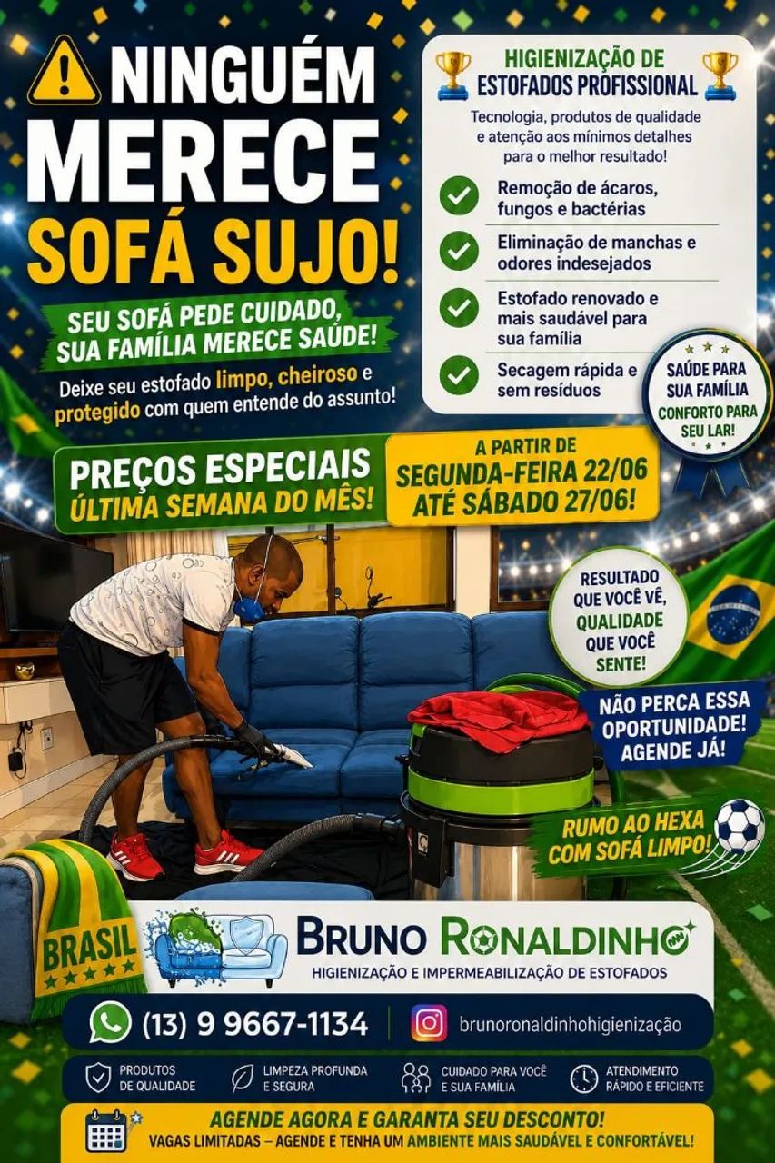 Higienização não é luxo, higienização e Saúde ?