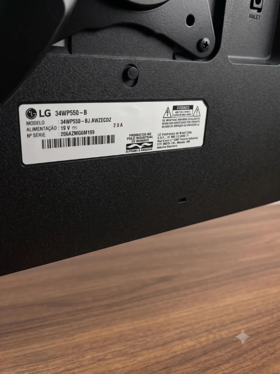 Monitor LG UltraWide 34 Polegadas 34WP550-B (Com Ajuste de Altura) - Impecável - Foto 3