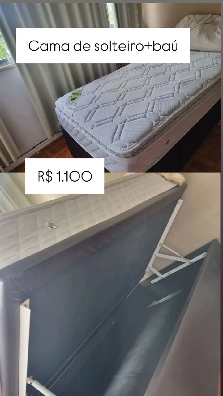Cama solteiro e baú