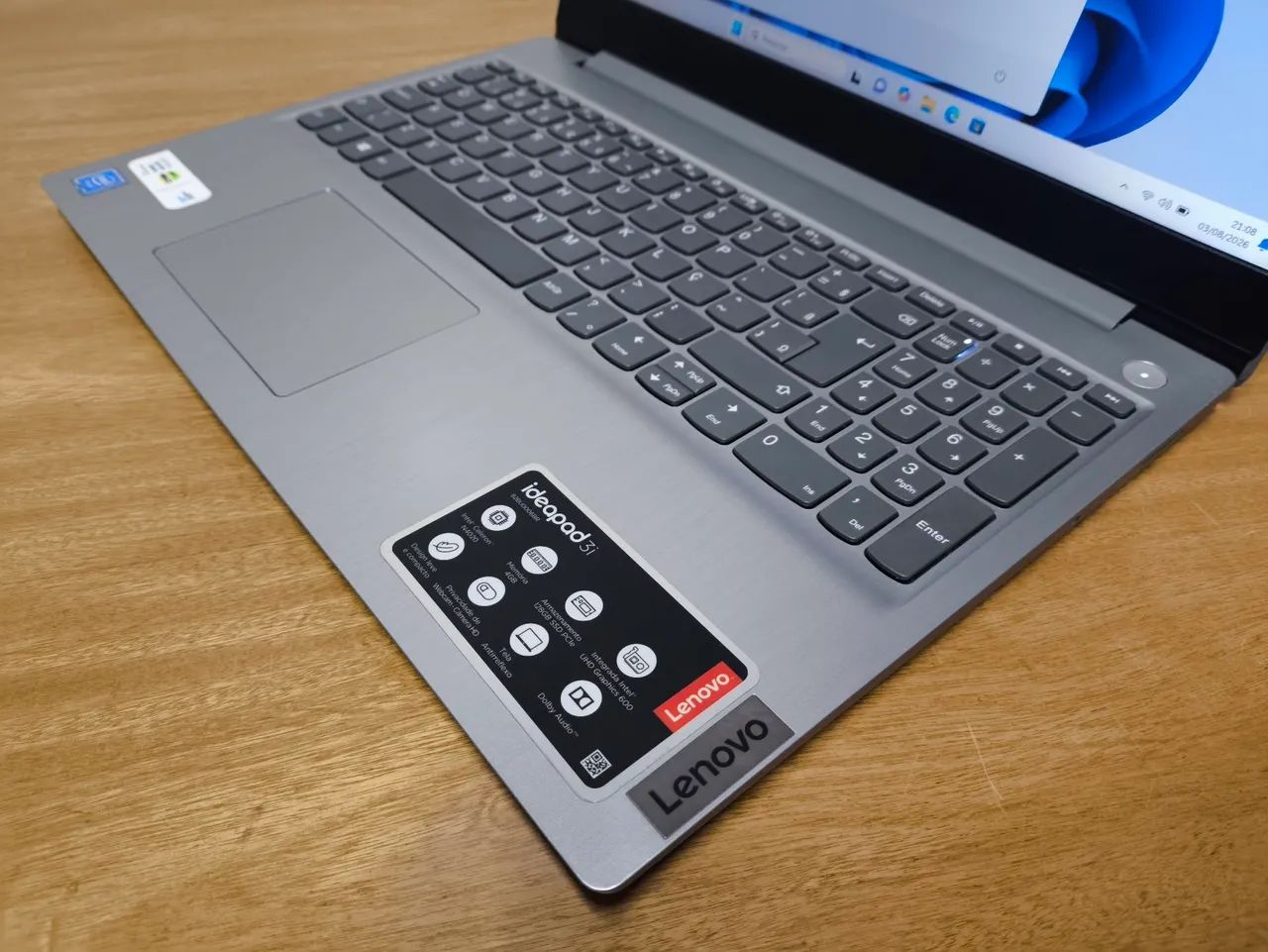 Notebook Lenovo Ideapad 3i, novinho, com SSD, Windows 11, tela de 15.6 polegadas - Foto 4