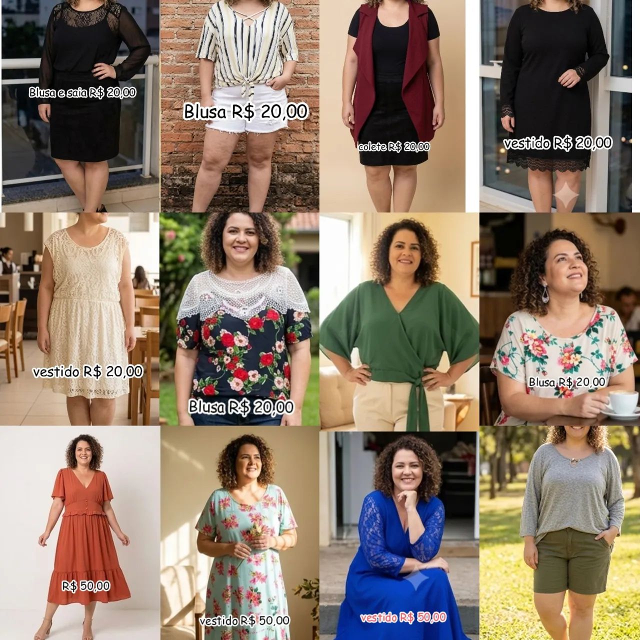Várias roupas plus size usada poucas vezes 