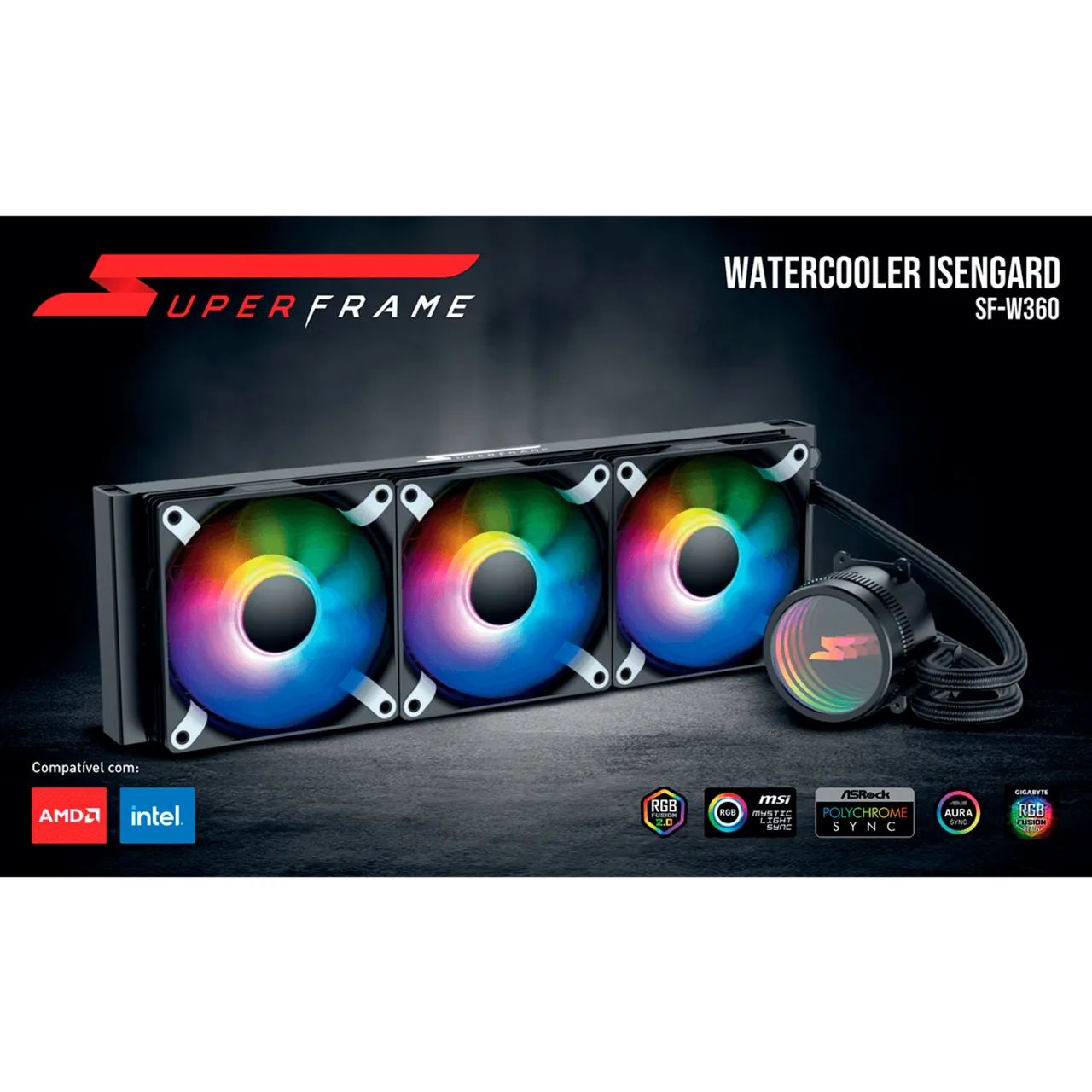 Water Cooler SuperFrame ISENGARD 360 preto - Foto 3