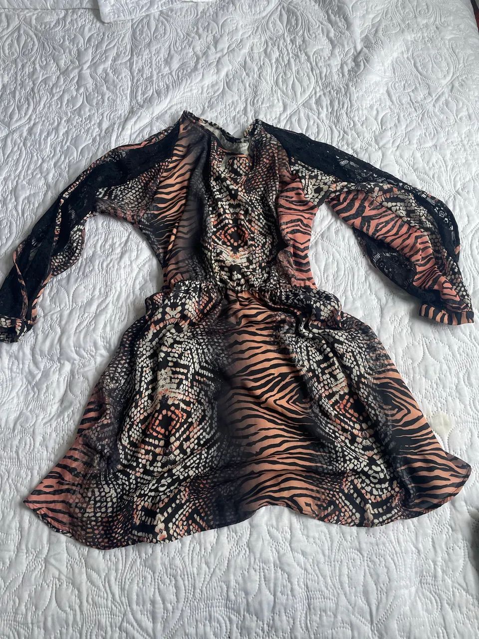 Vestido de seda animal print 