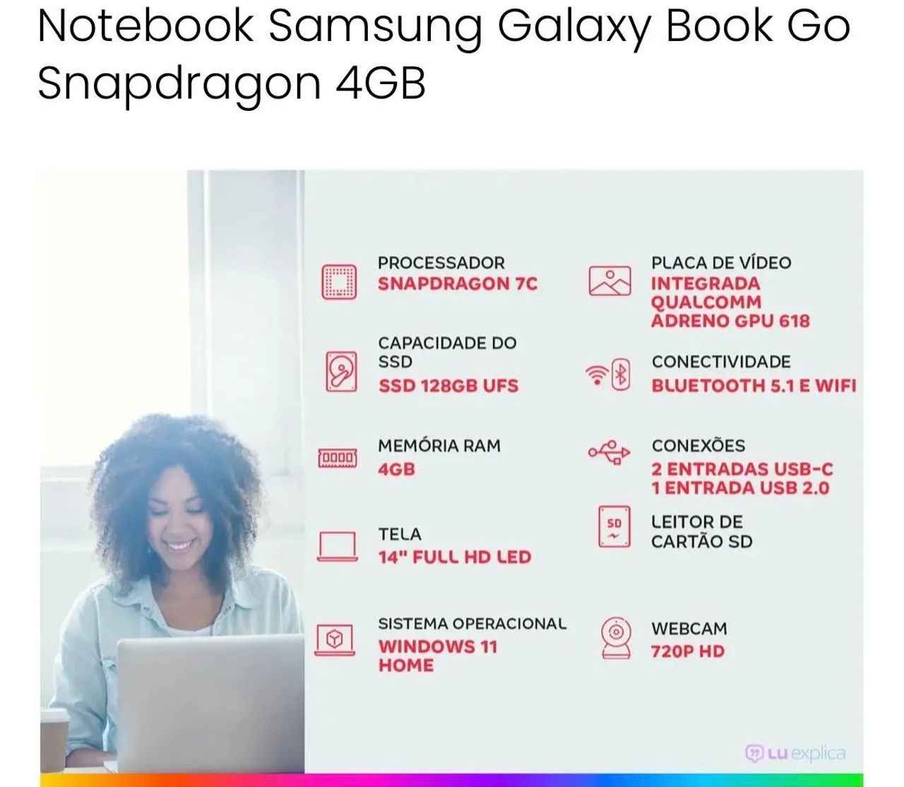 NOTBOOK SAMSUNG GALAXI BOOK GO - Foto 2