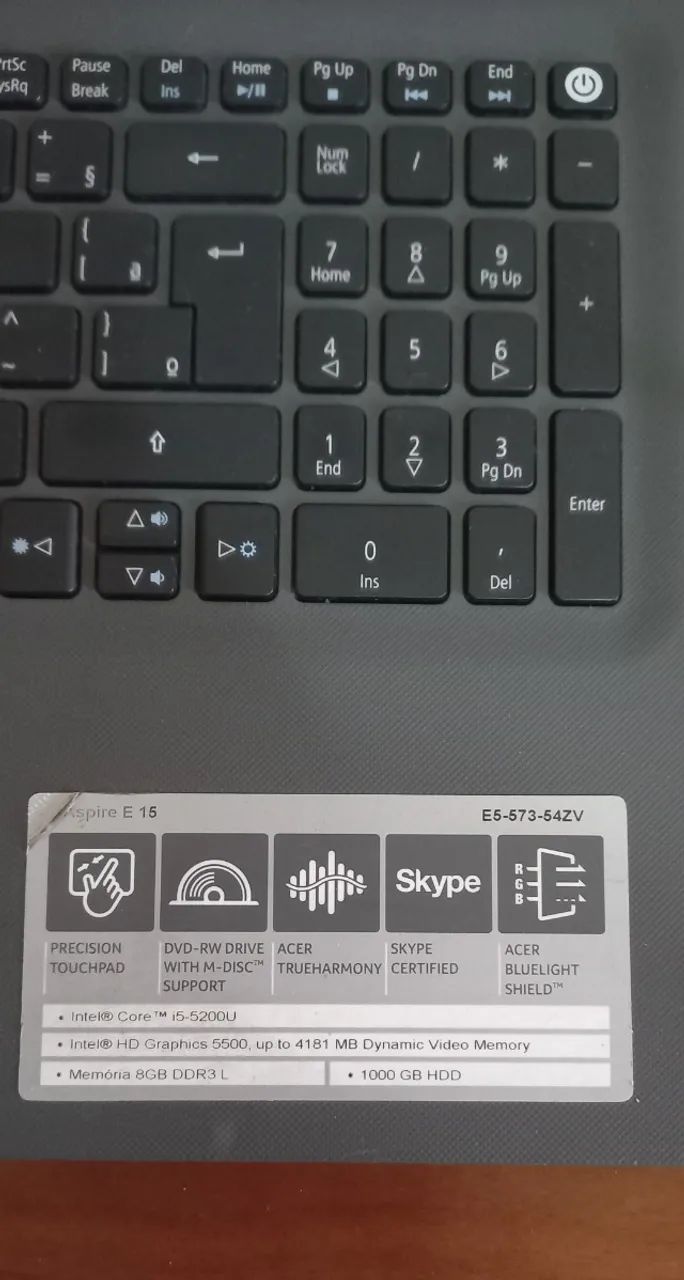 Notebook Acer E5-573-54ZV - Intel Core i5-5200U - RAM 8GB - HD 1TB - LED 15.6" - Windows10 - Foto 4