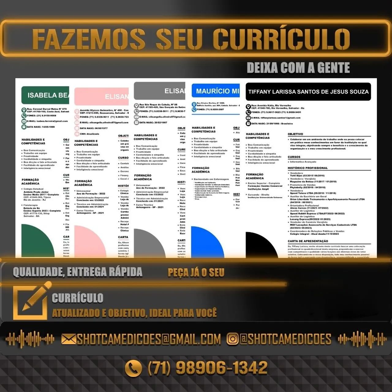 Fazemos o seu Currículo - Ideal e Objetivo 