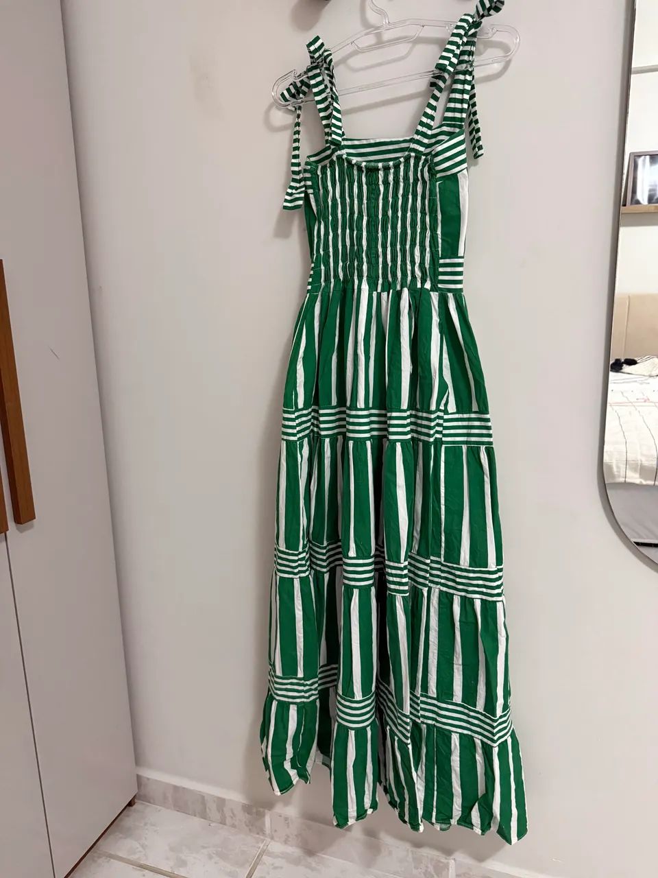 Vestido Longo Verde Listrado - Foto 4