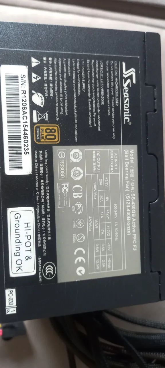 Fonte Seasonic 430W Usada  Funcionando Perfeitamente - Foto 4
