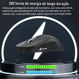 Mouse Gamer X11 Attack Shark Tri Mode 22000dpi Paw3311 Dock Cor Preto - Foto 2
