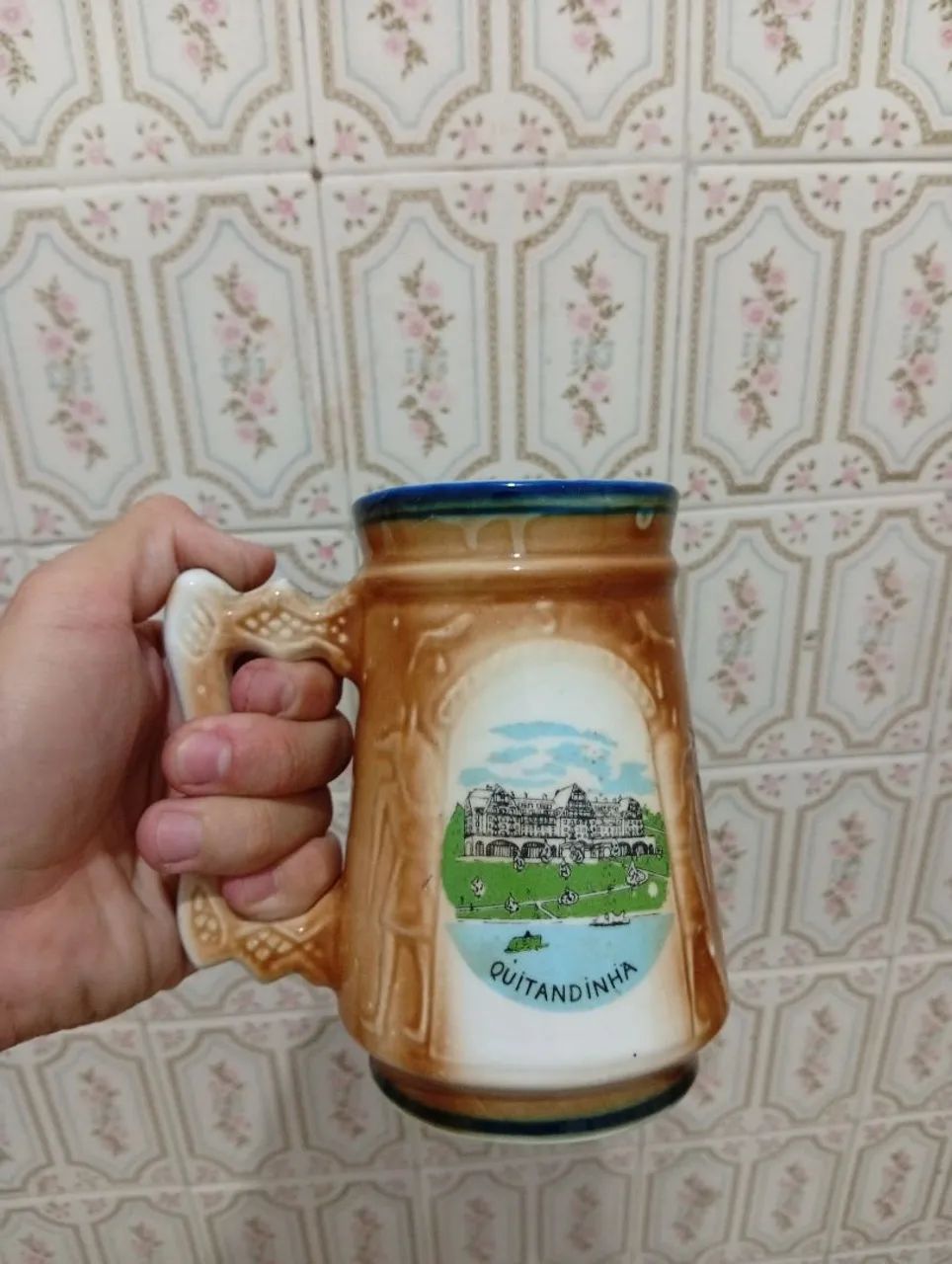 Caneca porcelana antiga Petrópolis  - Foto 2