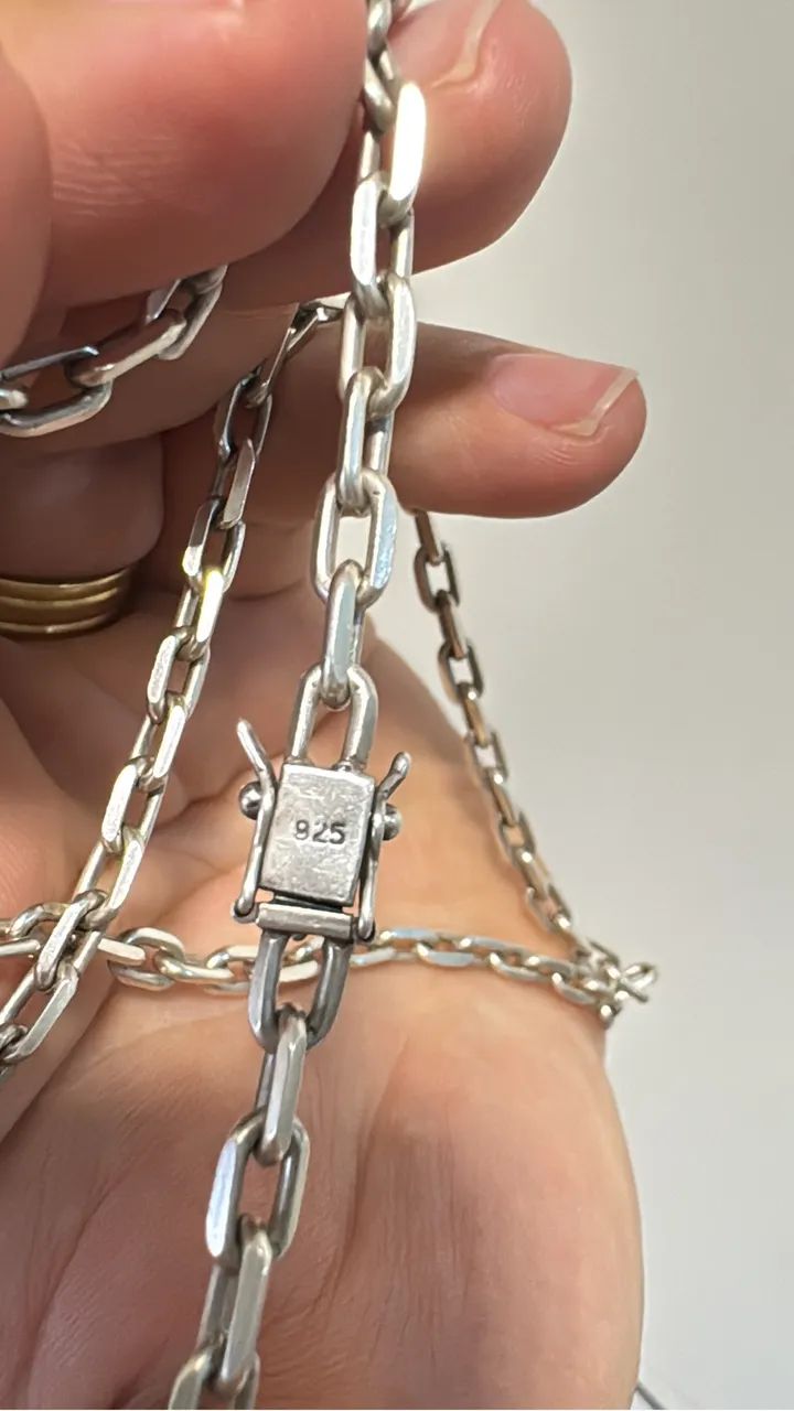Corrente de prata Cartier com fecho gaveta  - Foto 2