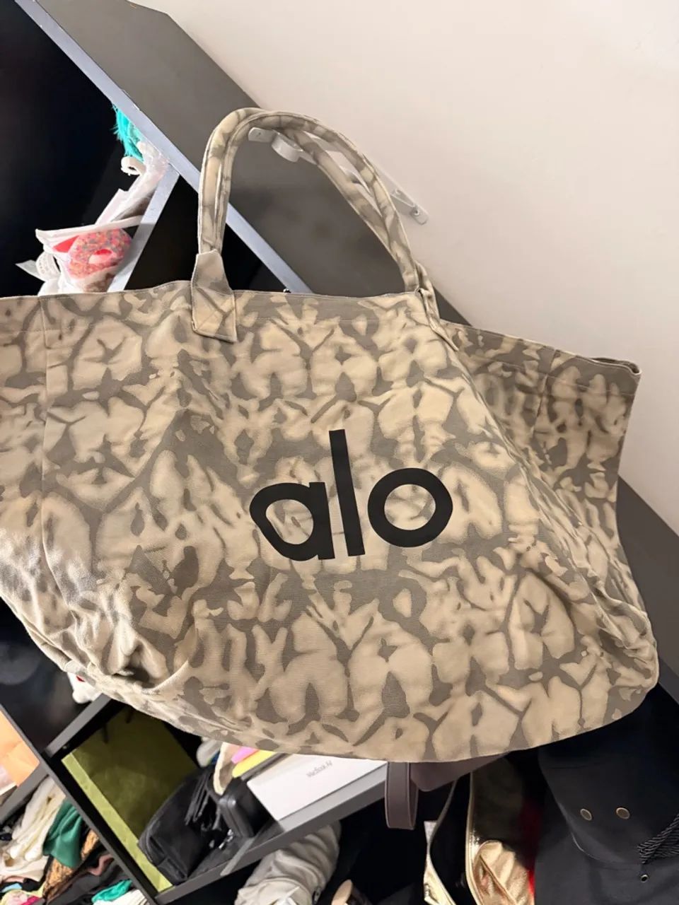 Bolsa Alo tote bag cinza  - Foto 5