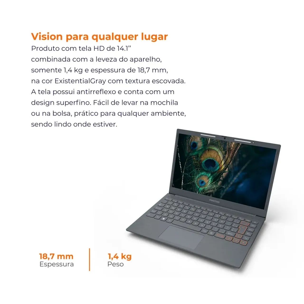 Notebook Positivo Vision C14 Celeron 4GB 128GB eMMC Tela 14 Polegadas HD Windows 11 - Foto 3