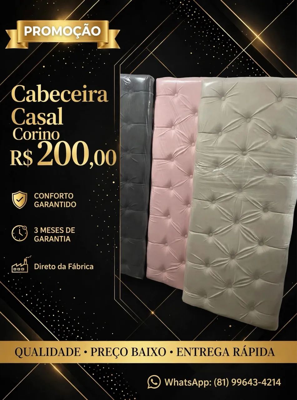 Cabeceira Casal Corino e Suede - Foto 2