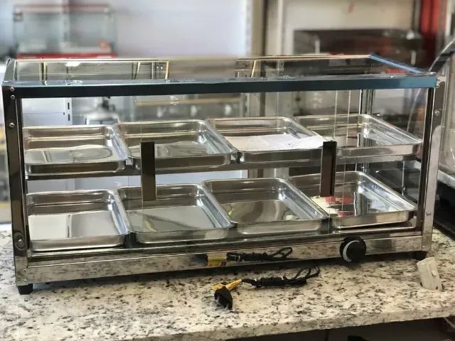 Estufa Vitrine Quente de Salgados 8 Bandejas Vidro Reto - Foto 2