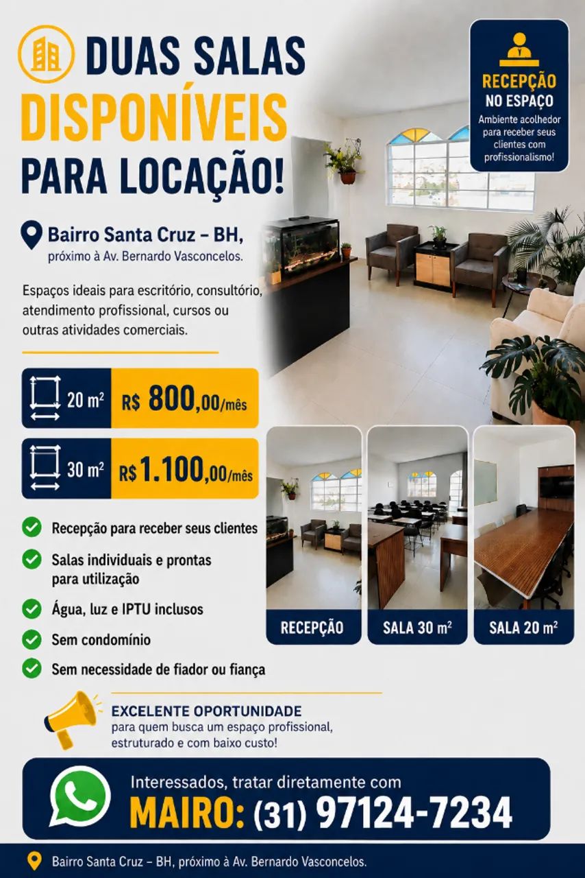 Salas para locação