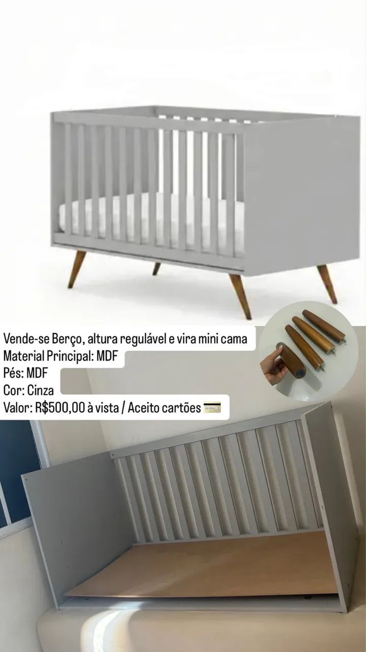 Berço completo e Cama colchão box conjugado, sem avarias. - Foto 5