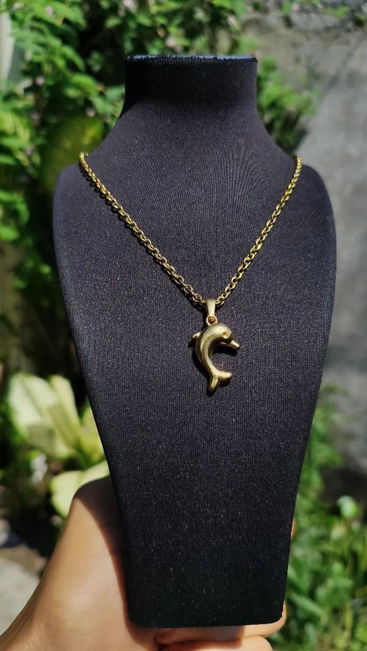 Colar moda praia dourado aço inoxidável 