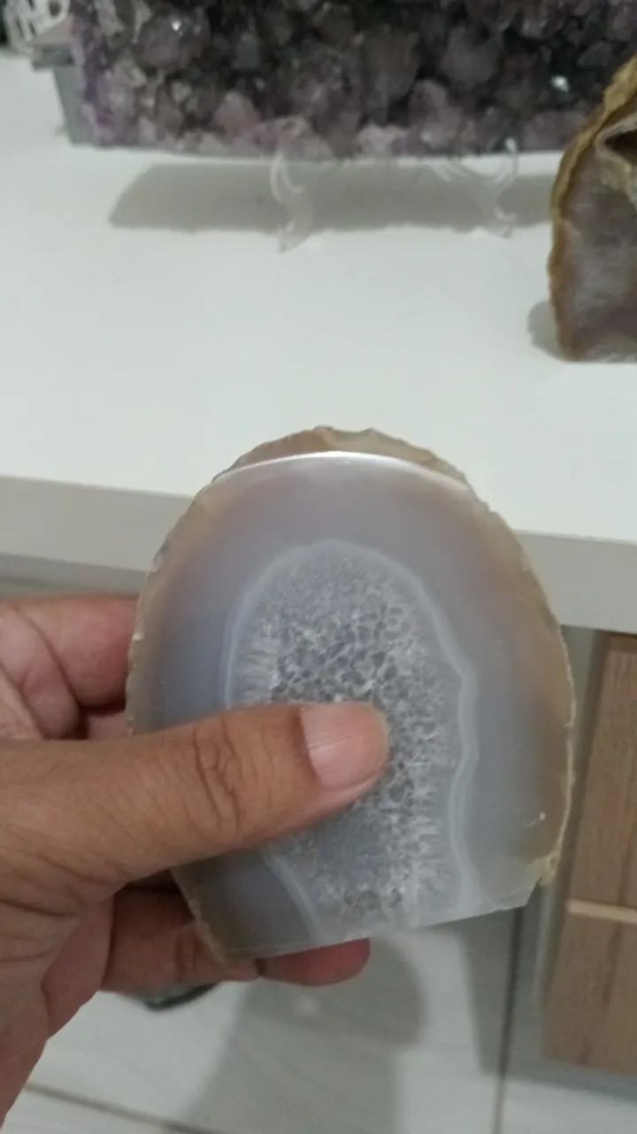 Cristal de amentista e duas ágatas - Foto 6