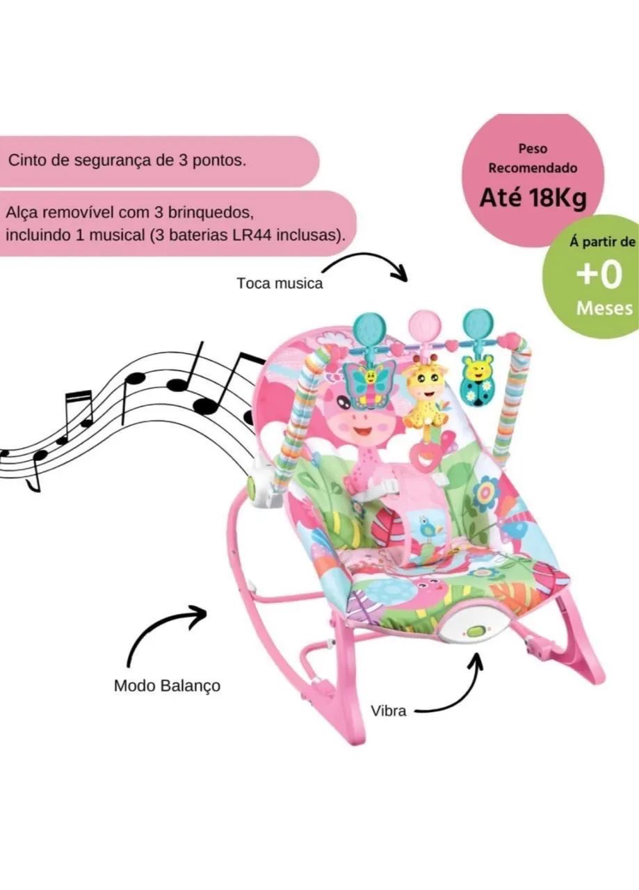 Cadeirinha de descanso e balanço infantil  - Foto 2