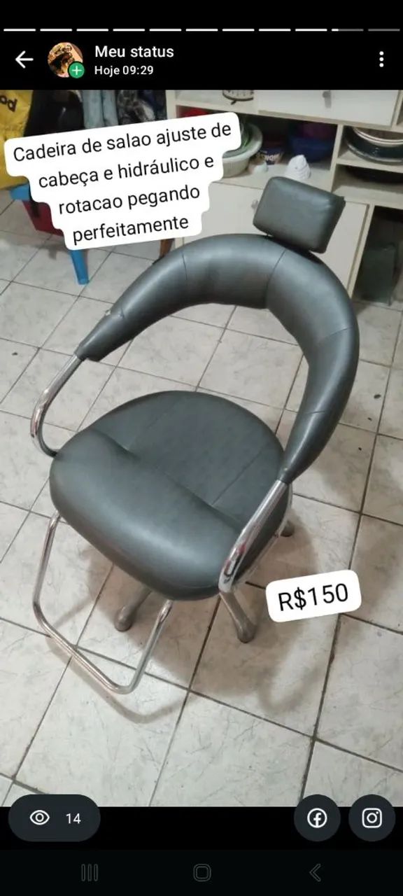 Cadeira de salão hidráulica apoio de cabeça e rotação 
