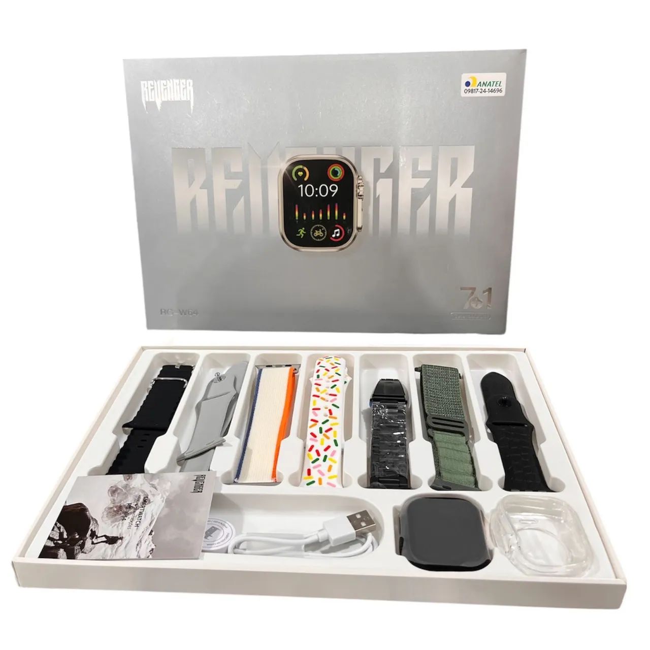 Relógio smartwatch com 7 pulseiras - Foto 2