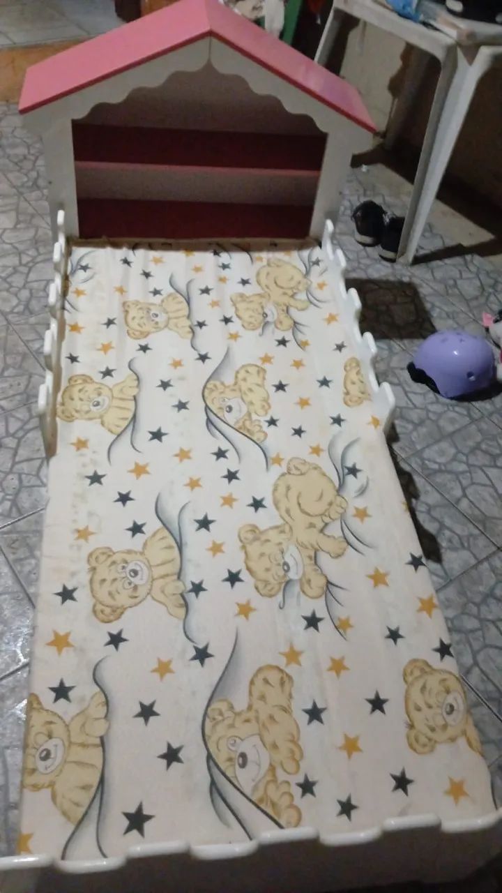 Cama infantil casinha rosa  - Foto 4