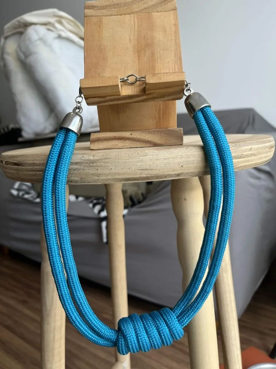 Colar de corda nó azul - Foto 3