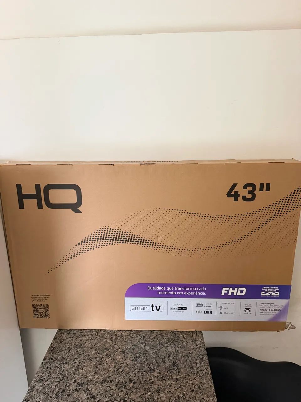 Smart TV 43" HQ Full HD HDR tela sem bordas Android 11