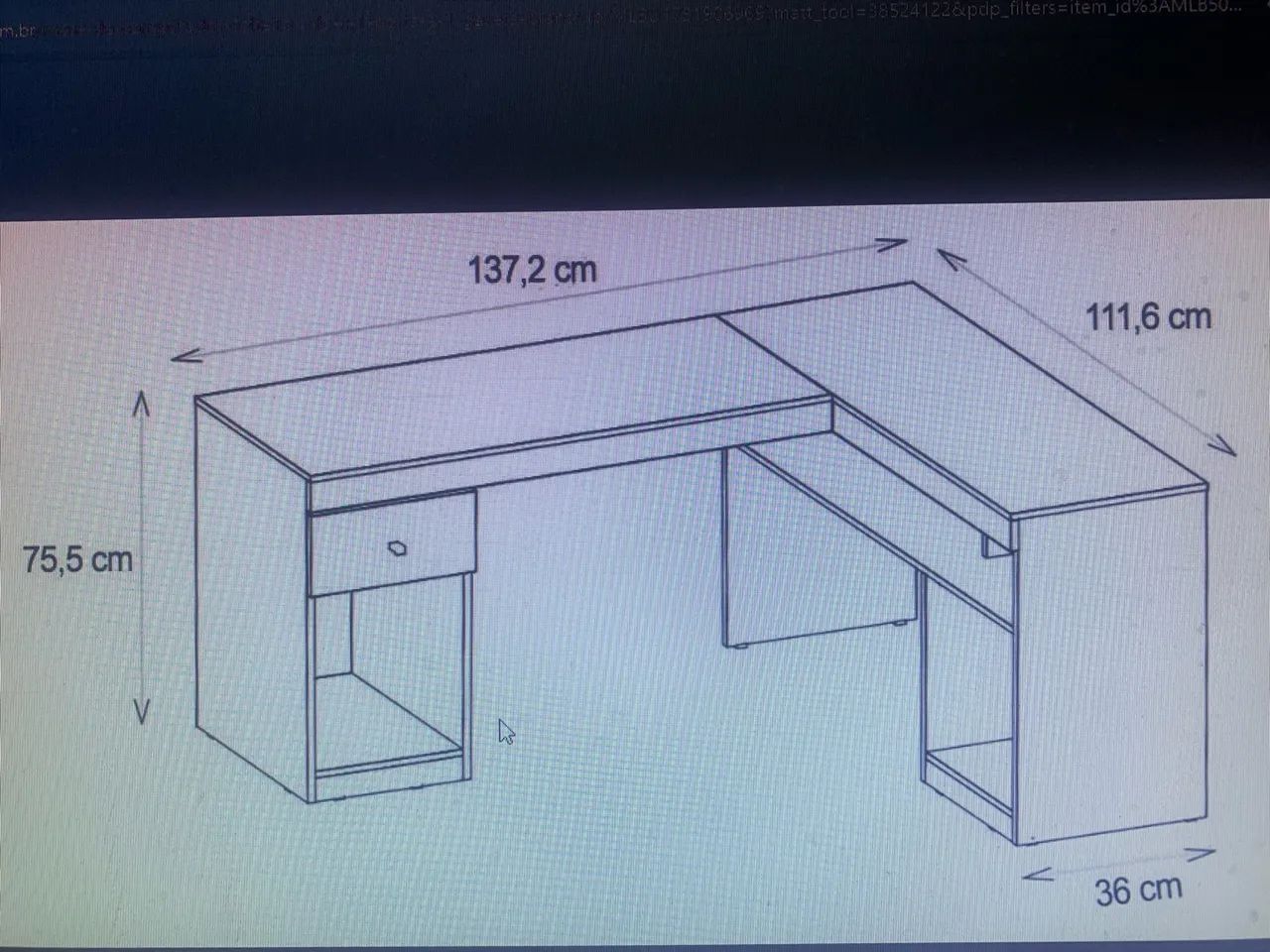 Mesa de computador formato em L - Foto 3