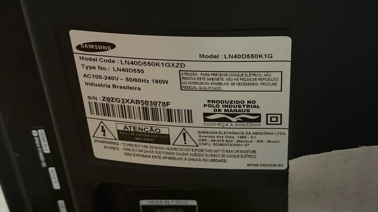 SAMSUNG lcd com defeito