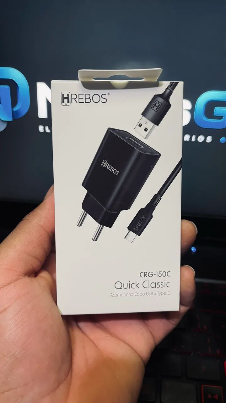 Kit carregador Hrebos Com cabo Usb tipo C 