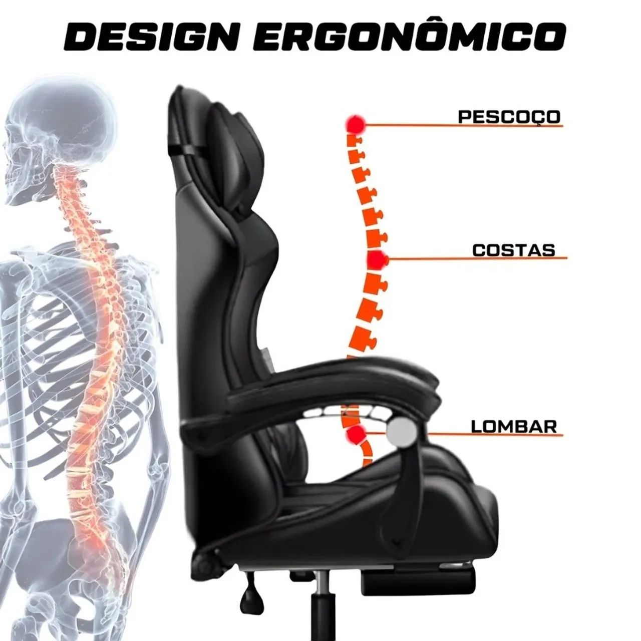 Cadeira Gamer Escritório Ergonômica Confortável  - Foto 5