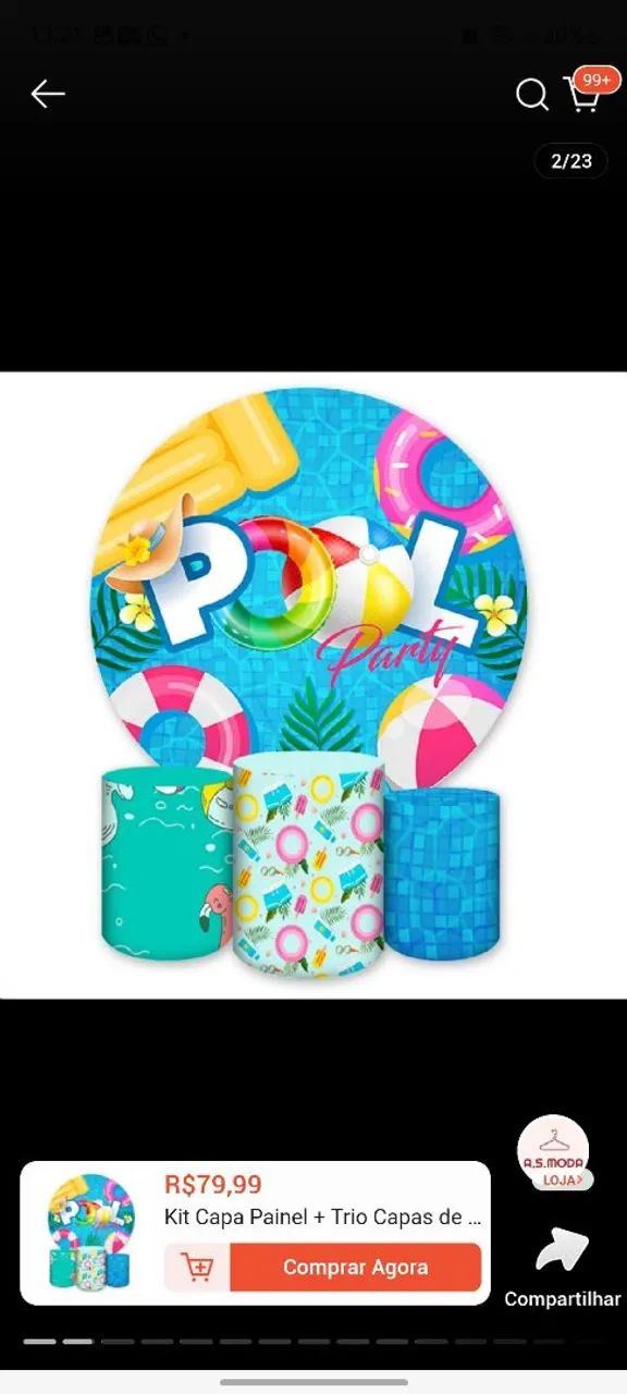 Capa de painel Pool Party e + Acessórios que acompanham