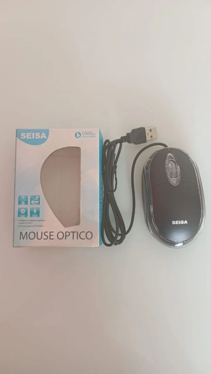 mouse óptico com fio