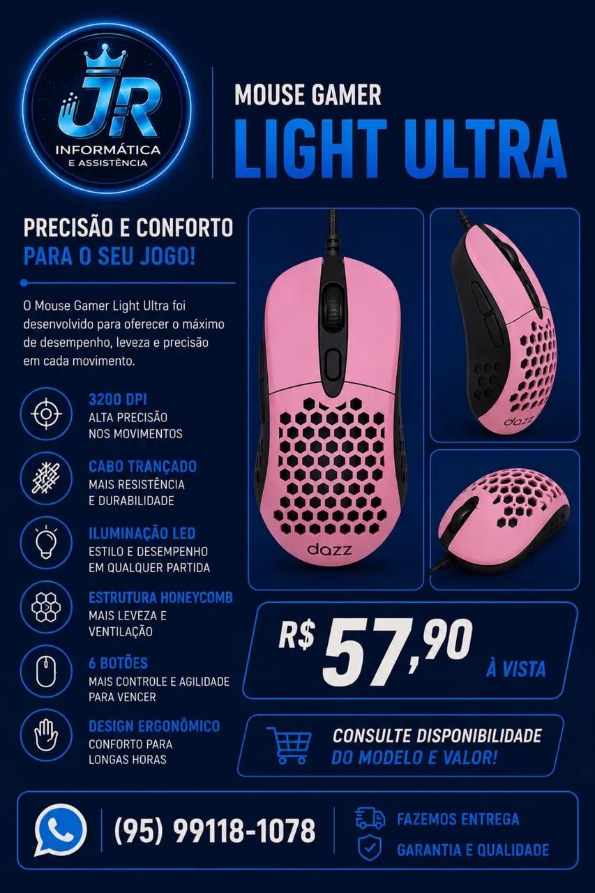 Mouse Gamer Dazz Light Ultra "57,90" - Foto 2