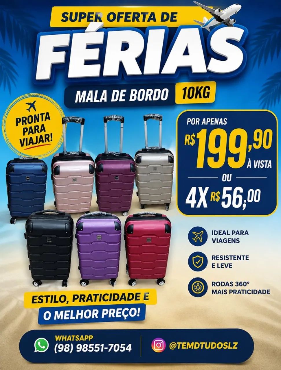 Mega oferta Malas de viagem com entrega imediata!