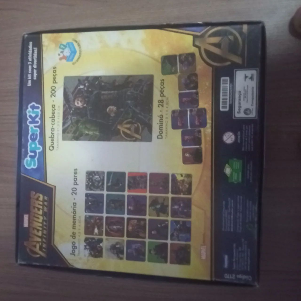 KIT 3 EM 1 MARVEL VINGADORES BRINQUEDO INFANTIL DOMINÓ QUEBRA CABEÇA E JOGO DA MEMÓRIA  - Foto 2