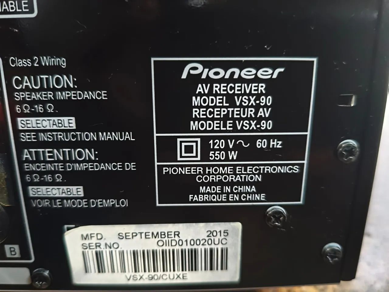 RECEIVER PIONEER ELITE VSX 90 - Foto 5