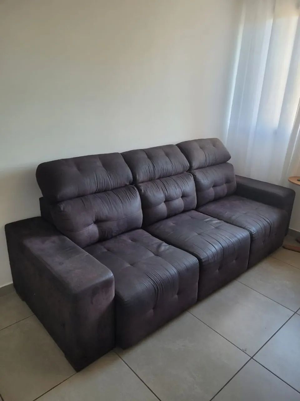 Sofá Retrátil 3 Lugares (2,55m) - Preto 