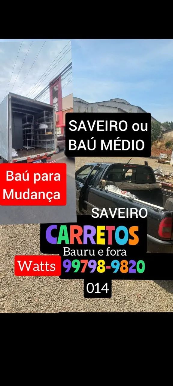 CARRETO EM BAURU  COM BAU E SAVEIRO 