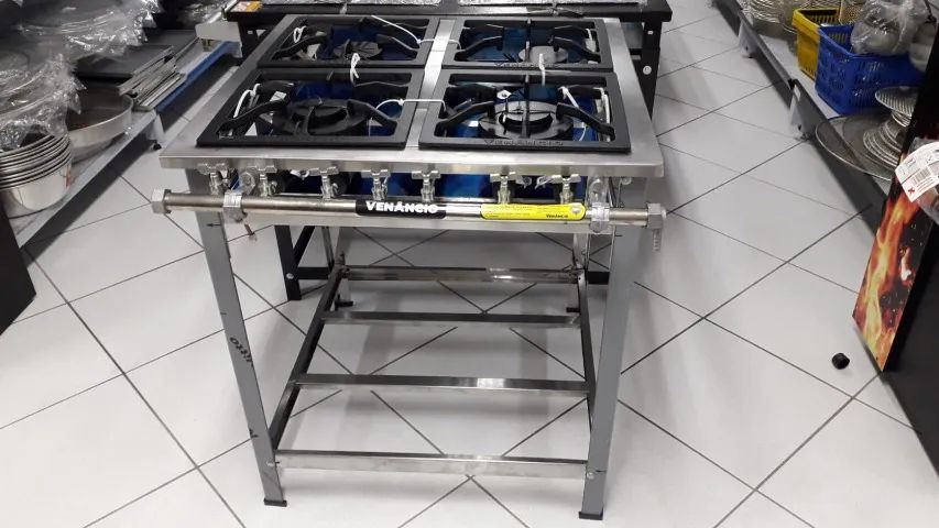 Fogão a gás GLP extra inox 4 bocas 30x30 - Venâncio - Sadi