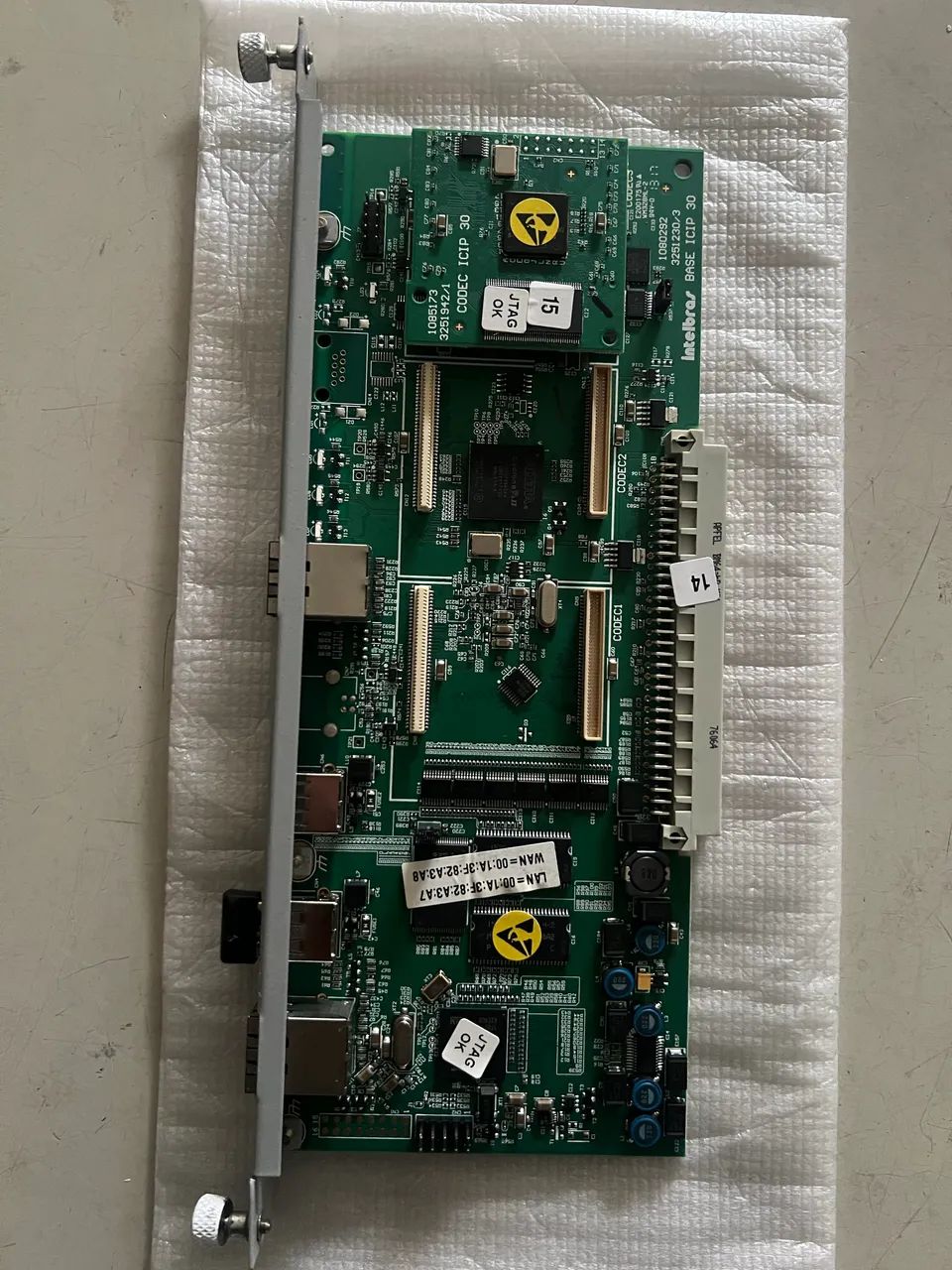Placa Icip 30 com codec , ch de hardware 4/10 , impacta 94/140/220/300 Intelbras.