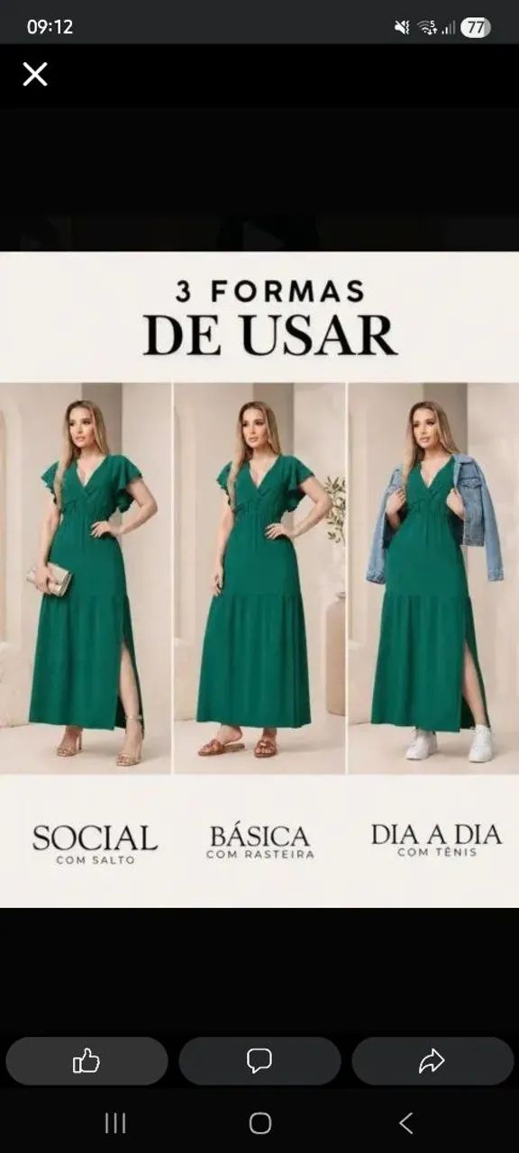 Vestido longo verde 