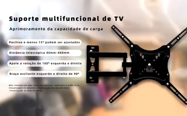 Suporte Articulado de Parede para Tv e Monitor 14-55 Polegadas Max 30Kg - Foto 2