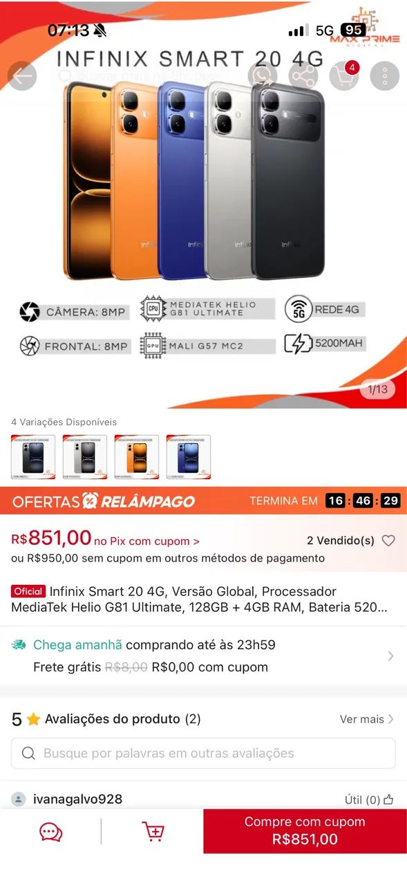 Infinix Smart20 128GB - Foto 2